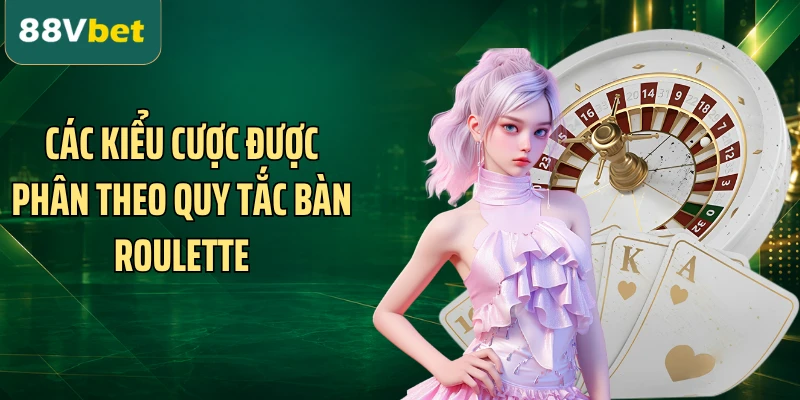 Các kiểu cược được phân theo quy tắc bàn Roulette